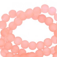 Glass beads matt 6mm Peachy coral orange